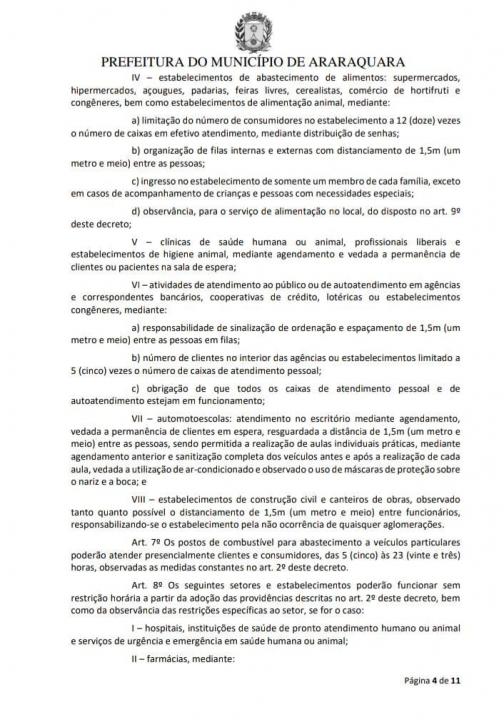 Foto 4 de 11 — Veja o novo decreto que flexibiliza o comércio em Araraquara